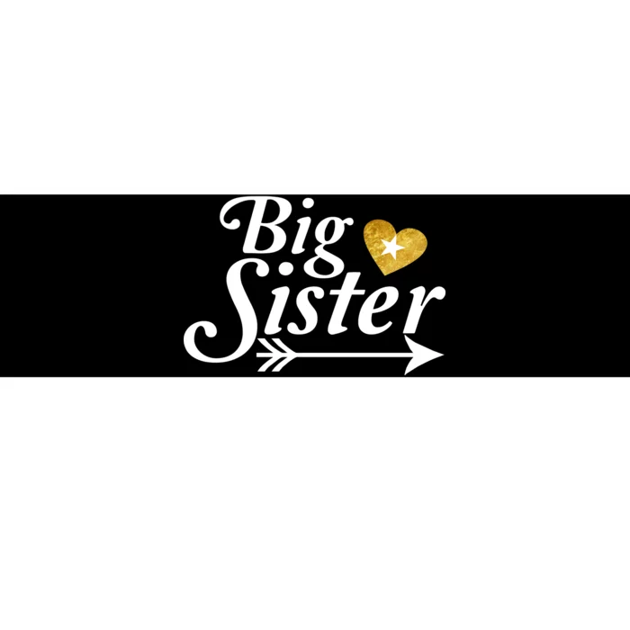 Big Sister Arrow Gold Heart Bumper Sticker