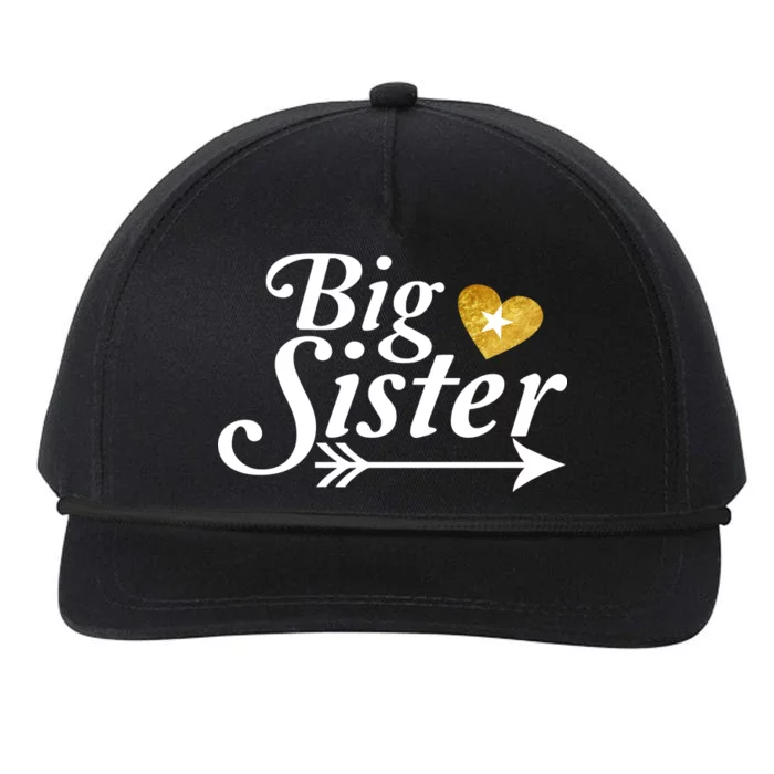 Big Sister Arrow Gold Heart Snapback Five-Panel Rope Hat