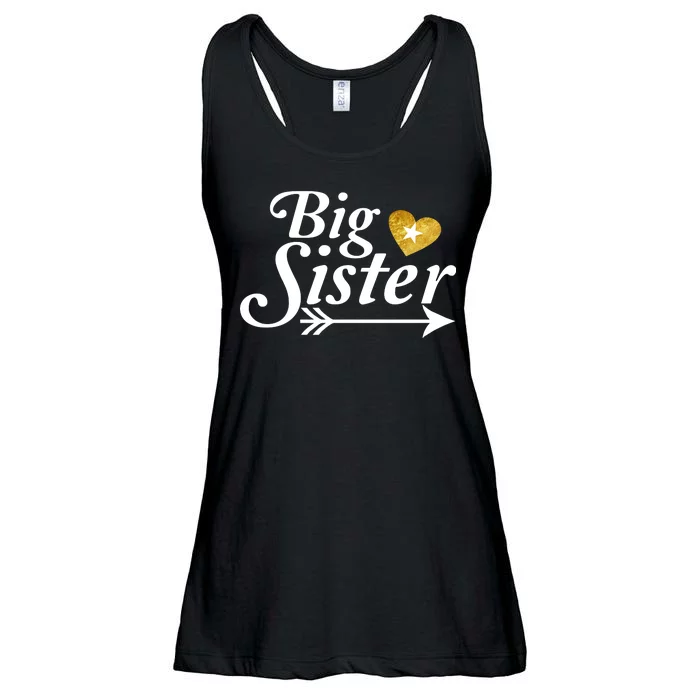 Big Sister Arrow Gold Heart Ladies Essential Flowy Tank