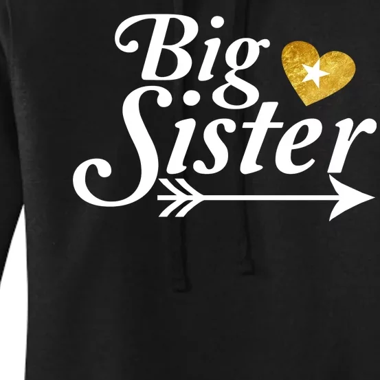 Big Sister Arrow Gold Heart Women's Pullover Hoodie