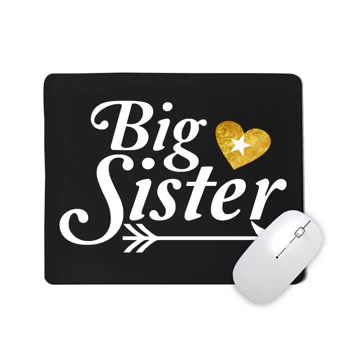 Big Sister Arrow Gold Heart Mousepad