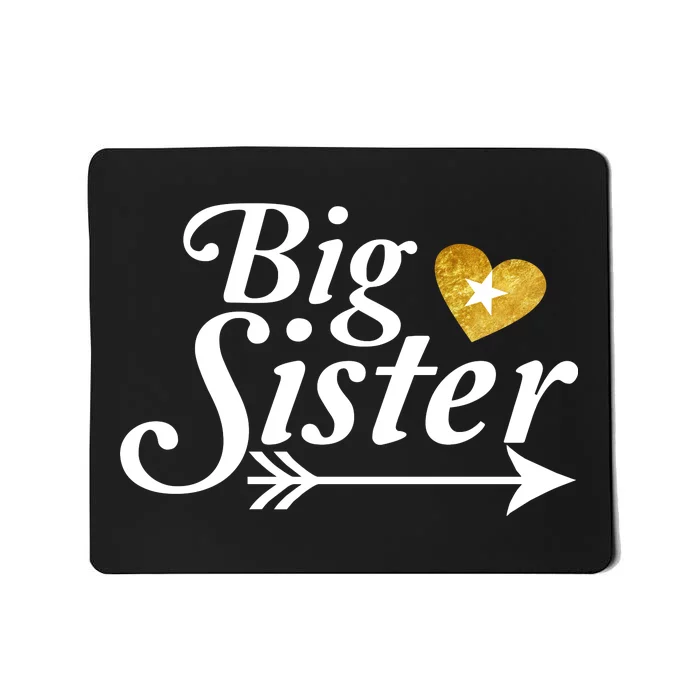 Big Sister Arrow Gold Heart Mousepad