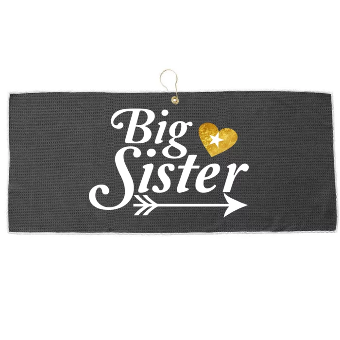 Big Sister Arrow Gold Heart Large Microfiber Waffle Golf Towel