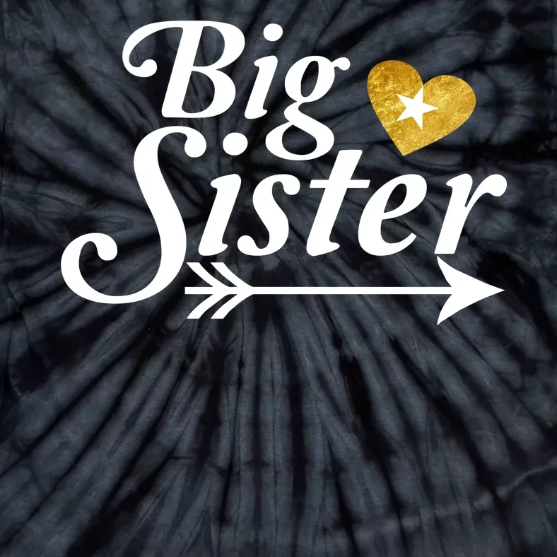 Big Sister Arrow Gold Heart Tie-Dye T-Shirt