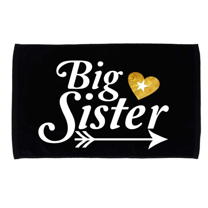 Big Sister Arrow Gold Heart Microfiber Hand Towel