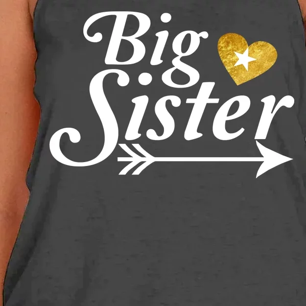 Big Sister Arrow Gold Heart Women's Knotted Racerback Tank