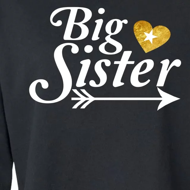 Big Sister Arrow Gold Heart Cropped Pullover Crew