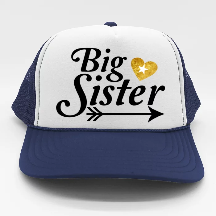 Big Sister Arrow Gold Heart Trucker Hat