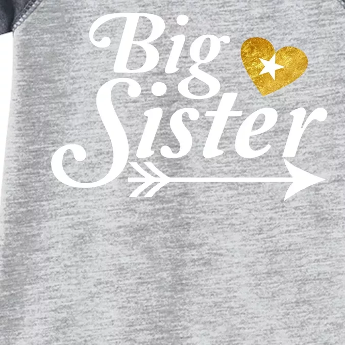 Big Sister Arrow Gold Heart Infant Baby Jersey Bodysuit