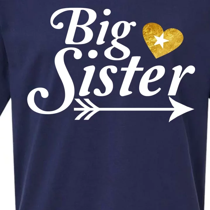 Big Sister Arrow Gold Heart Sueded Cloud Jersey T-Shirt