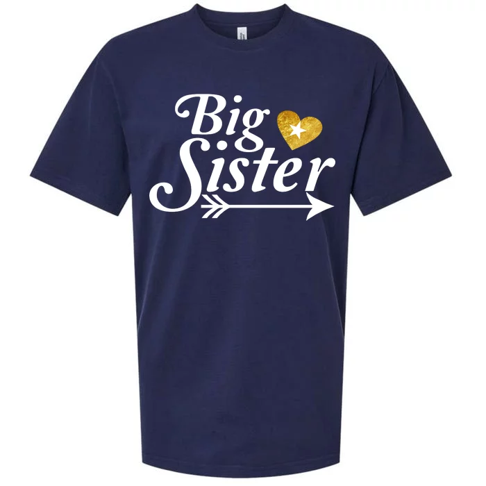 Big Sister Arrow Gold Heart Sueded Cloud Jersey T-Shirt