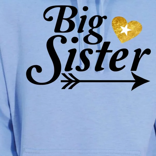 Big Sister Arrow Gold Heart Unisex Surf Hoodie