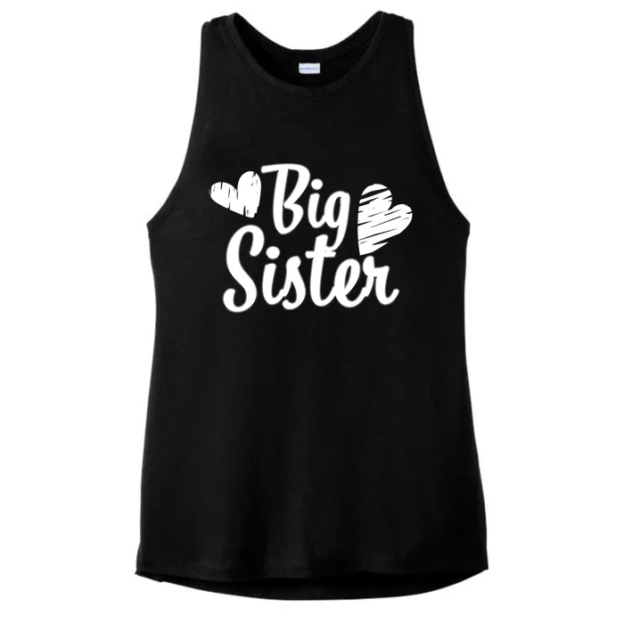 Big Sister Cute Logo Ladies Tri-Blend Wicking Tank