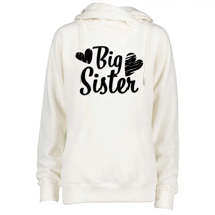 Big Sister Cute Logo Womens Funnel Neck Pullover Hood