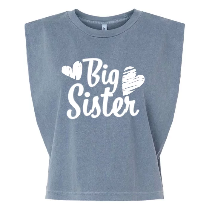 Big Sister Cute Logo Garment-Dyed Women's Muscle Tee