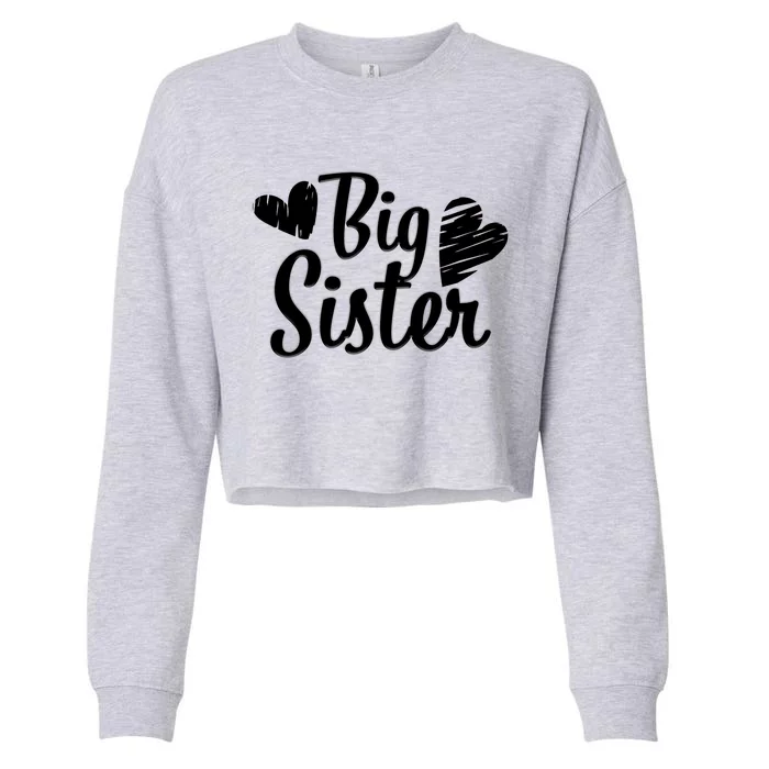 Big Sister Cute Logo Cropped Pullover Crew