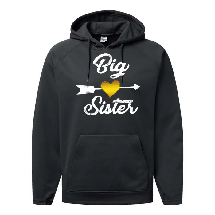 Big Sister Golden Arrow Heart Performance Fleece Hoodie