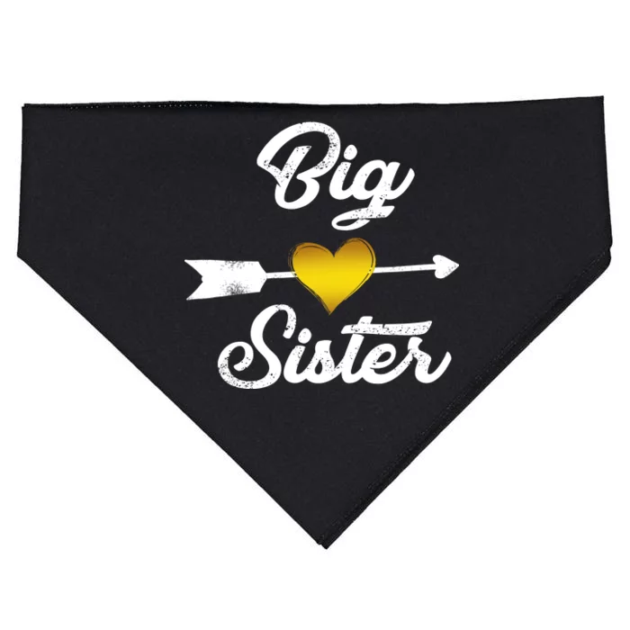 Big Sister Golden Arrow Heart USA-Made Doggie Bandana