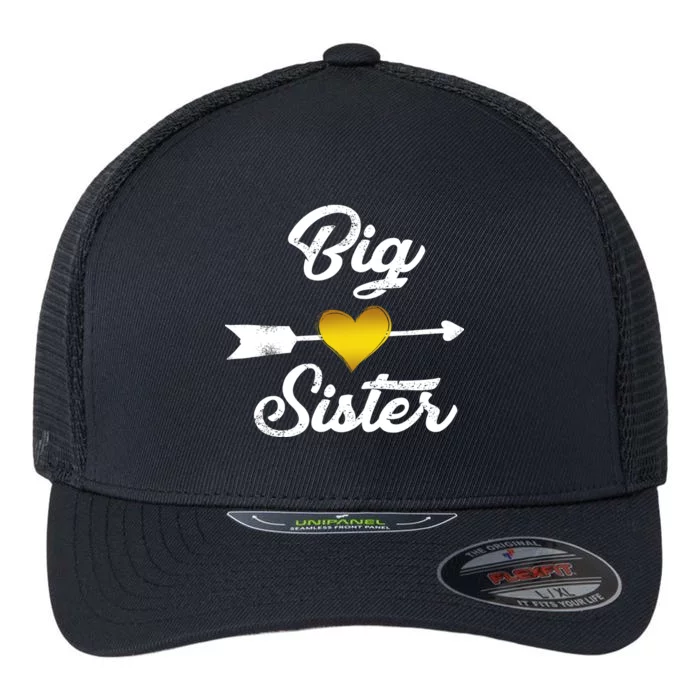 Big Sister Golden Arrow Heart Flexfit Unipanel Trucker Cap