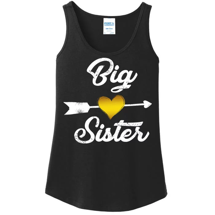 Big Sister Golden Arrow Heart Ladies Essential Tank