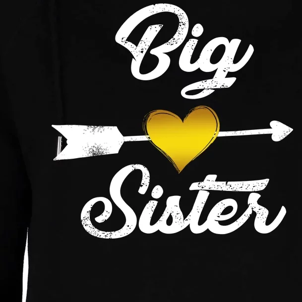 Big Sister Golden Arrow Heart Womens Funnel Neck Pullover Hood