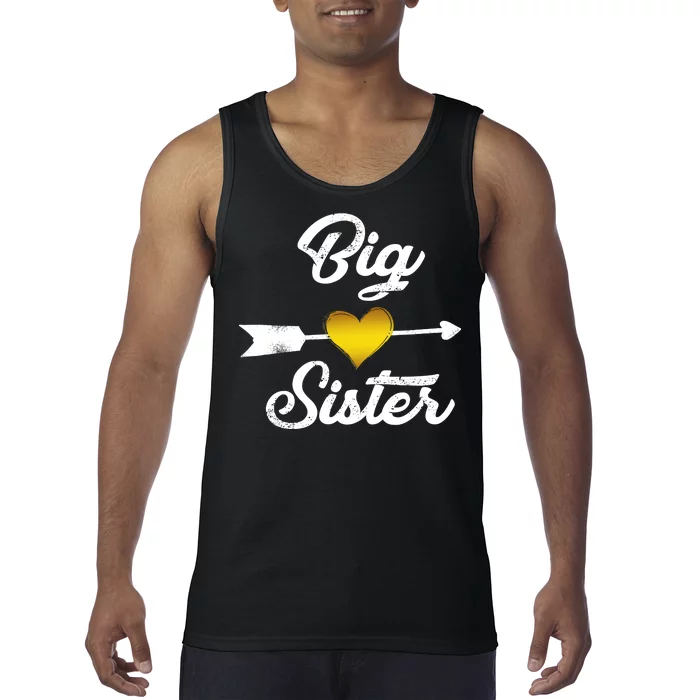 Big Sister Golden Arrow Heart Tank Top