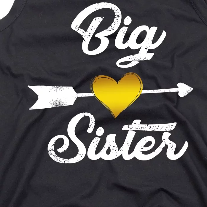 Big Sister Golden Arrow Heart Tank Top