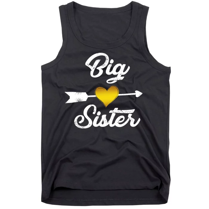 Big Sister Golden Arrow Heart Tank Top