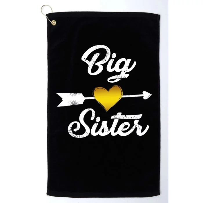 Big Sister Golden Arrow Heart Platinum Collection Golf Towel