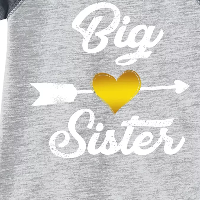 Big Sister Golden Arrow Heart Infant Baby Jersey Bodysuit