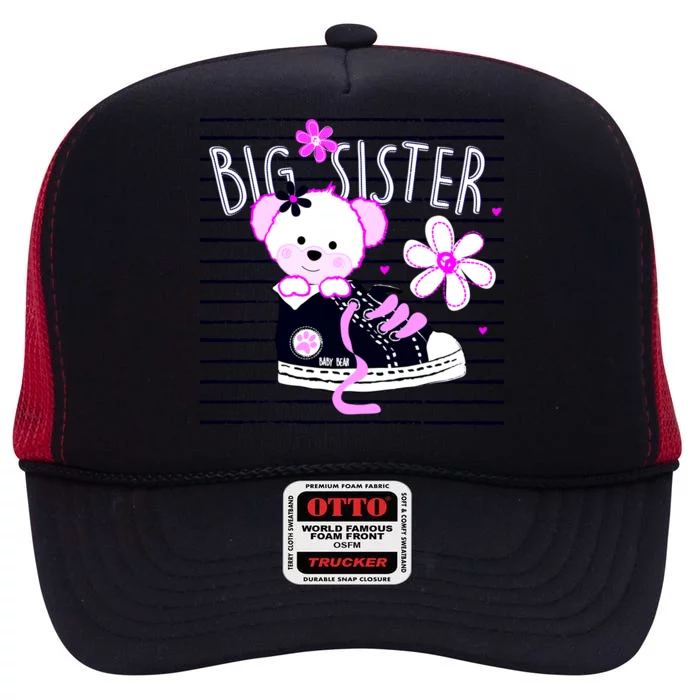 Big Sister Teddy Bear High Crown Mesh Trucker Hat