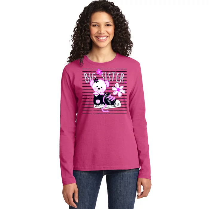 Big Sister Teddy Bear Ladies Long Sleeve Shirt