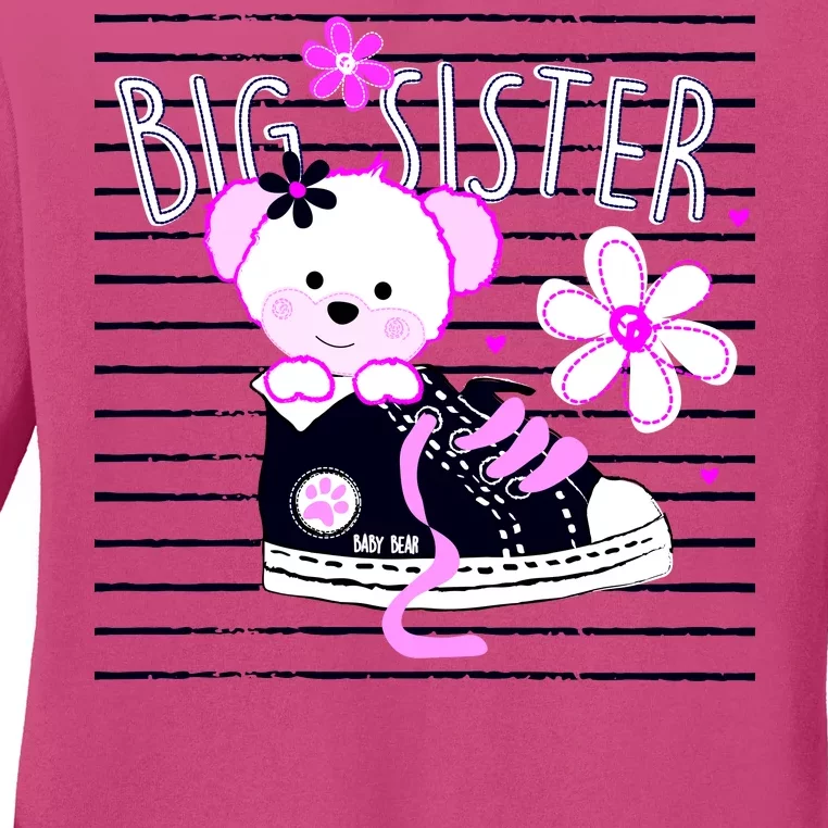 Big Sister Teddy Bear Ladies Long Sleeve Shirt