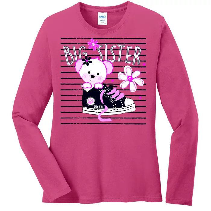 Big Sister Teddy Bear Ladies Long Sleeve Shirt