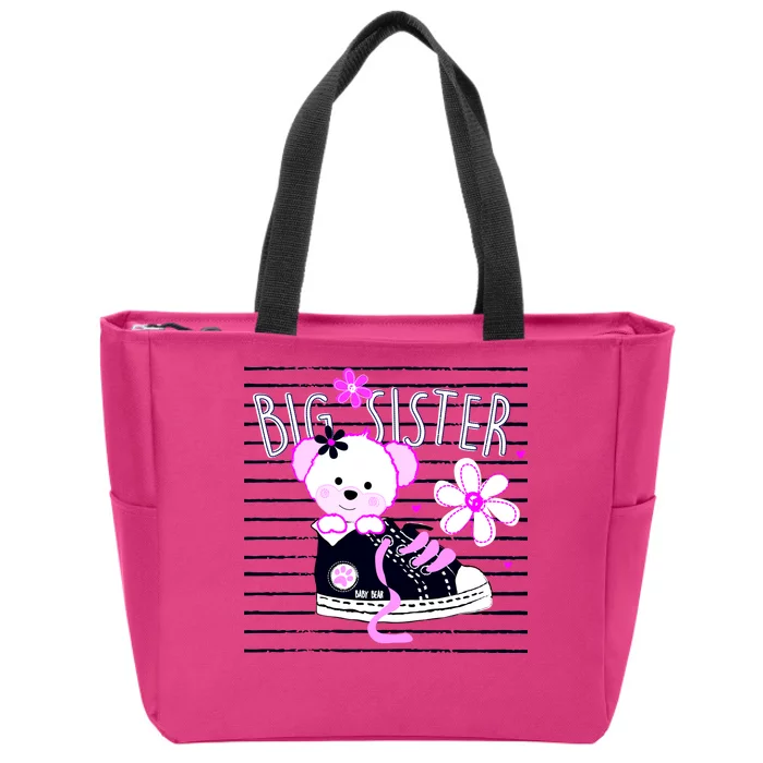 Big Sister Teddy Bear Zip Tote Bag