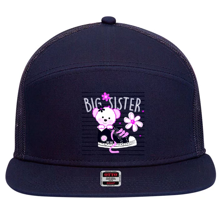 Big Sister Teddy Bear 7 Panel Mesh Trucker Snapback Hat