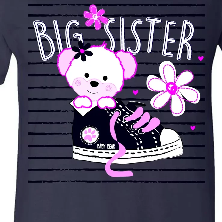 Big Sister Teddy Bear V-Neck T-Shirt