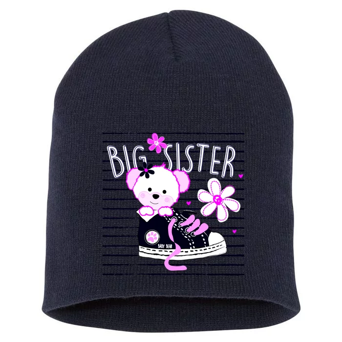 Big Sister Teddy Bear Short Acrylic Beanie