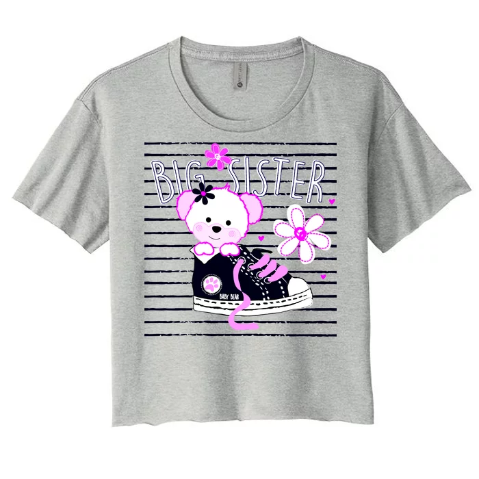 Big Sister Teddy Bear Women's Crop Top Tee