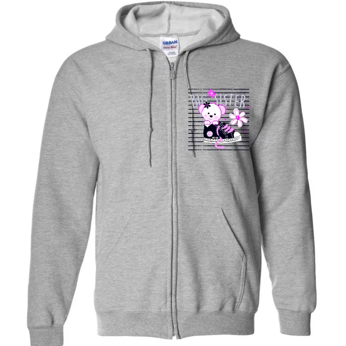 Big Sister Teddy Bear Full Zip Hoodie