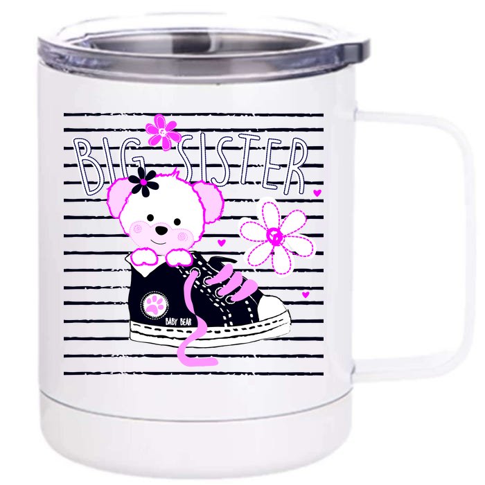 Big Sister Teddy Bear Front & Back 12oz Stainless Steel Tumbler Cup