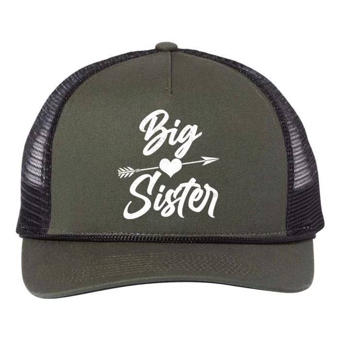 Big Sister Vintage Heart Arrow Retro Rope Trucker Hat Cap