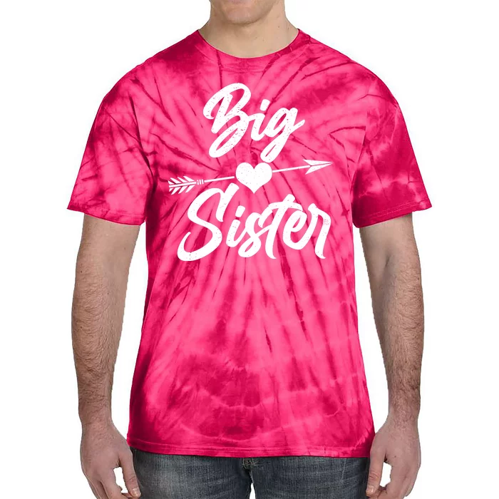 Big Sister Vintage Heart Arrow Tie-Dye T-Shirt