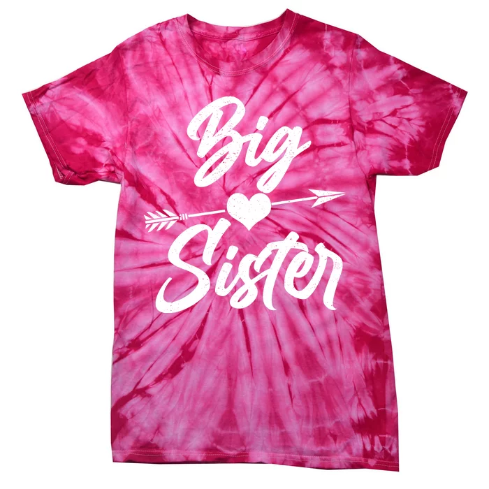 Big Sister Vintage Heart Arrow Tie-Dye T-Shirt