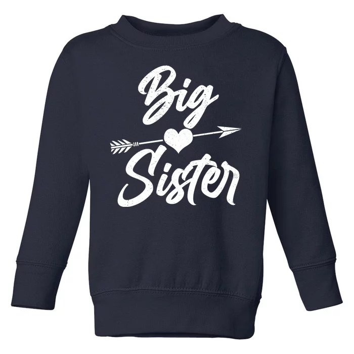 Big Sister Vintage Heart Arrow Toddler Sweatshirt