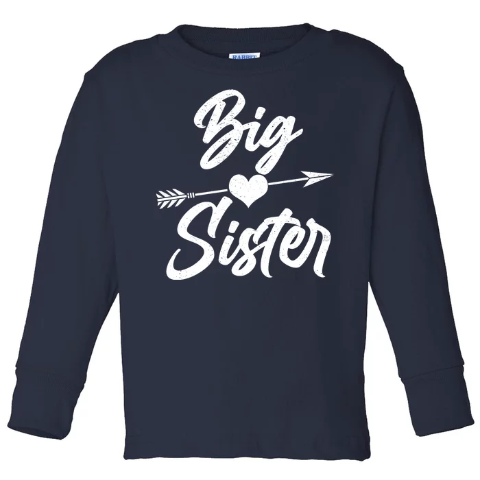 Big Sister Vintage Heart Arrow Toddler Long Sleeve Shirt