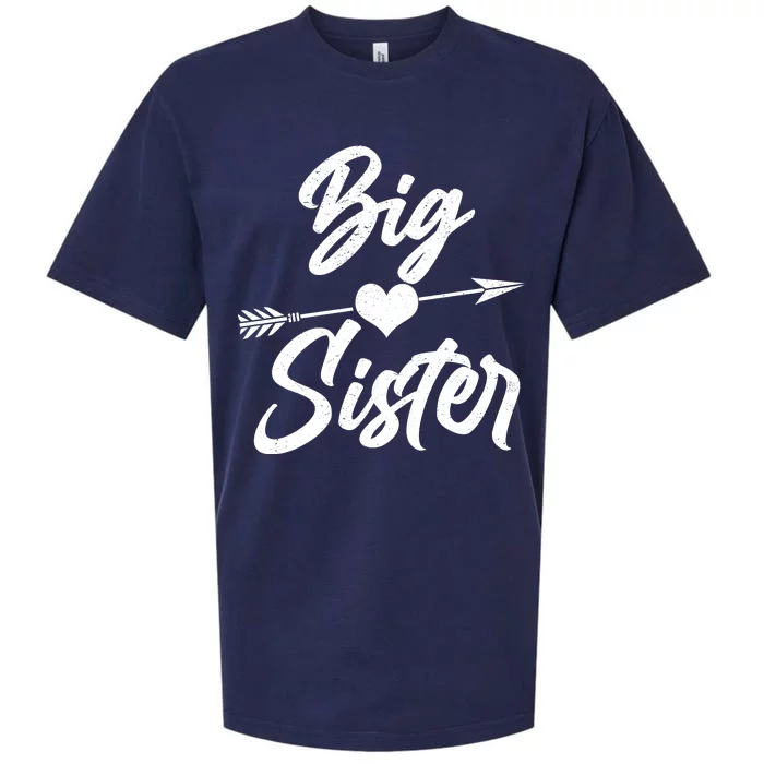 Big Sister Vintage Heart Arrow Sueded Cloud Jersey T-Shirt