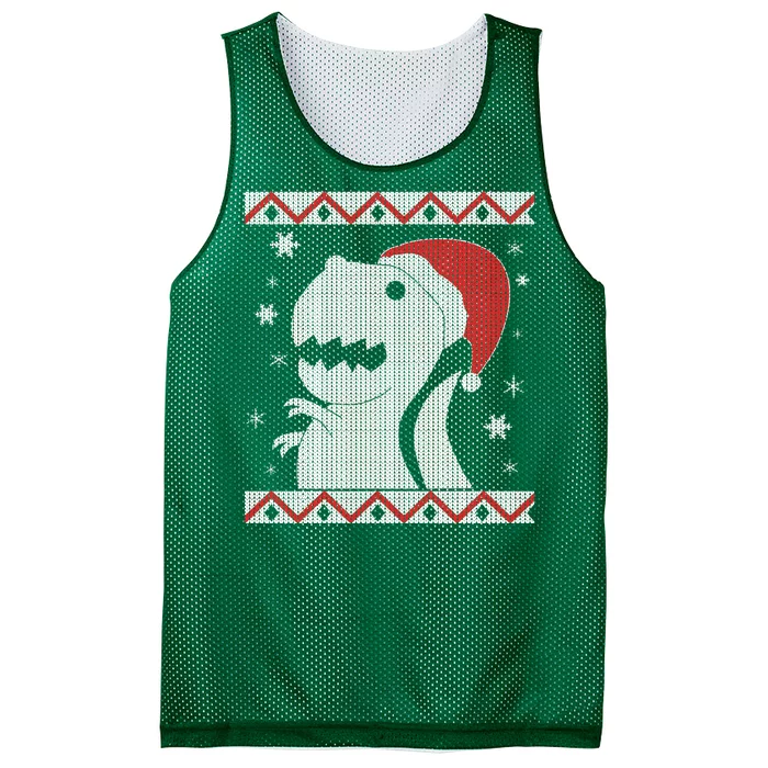 Big T-Rex Ugly Christmas Mesh Reversible Basketball Jersey Tank