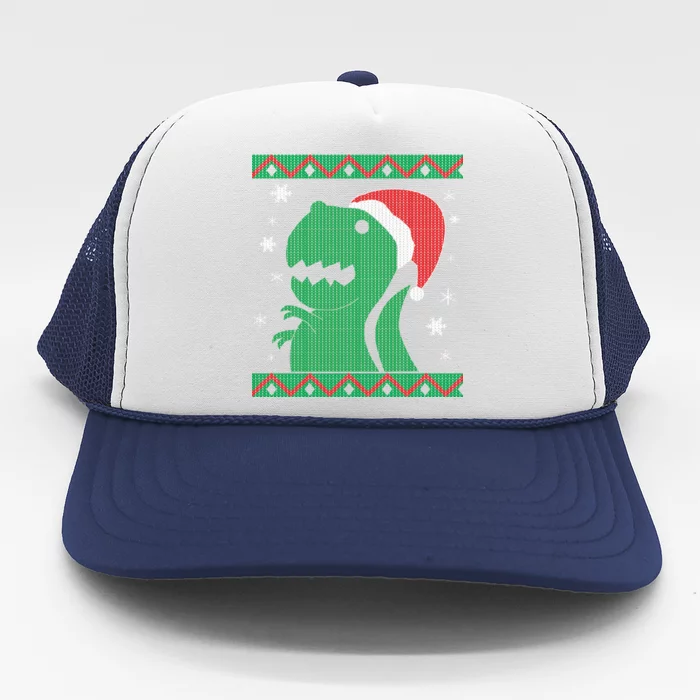 Big T-Rex Ugly Christmas Trucker Hat