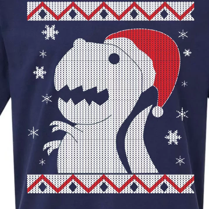 Big T-Rex Ugly Christmas Sueded Cloud Jersey T-Shirt